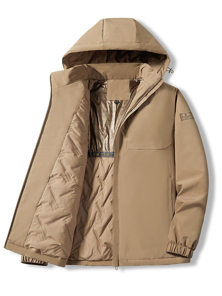 

Куртка с датчиком температуры для улицы осень-зима 2025, ветрозащитная, водонепроницаемая, дышащая, износостойкая и теплая куртка из графена 6XL верблюд