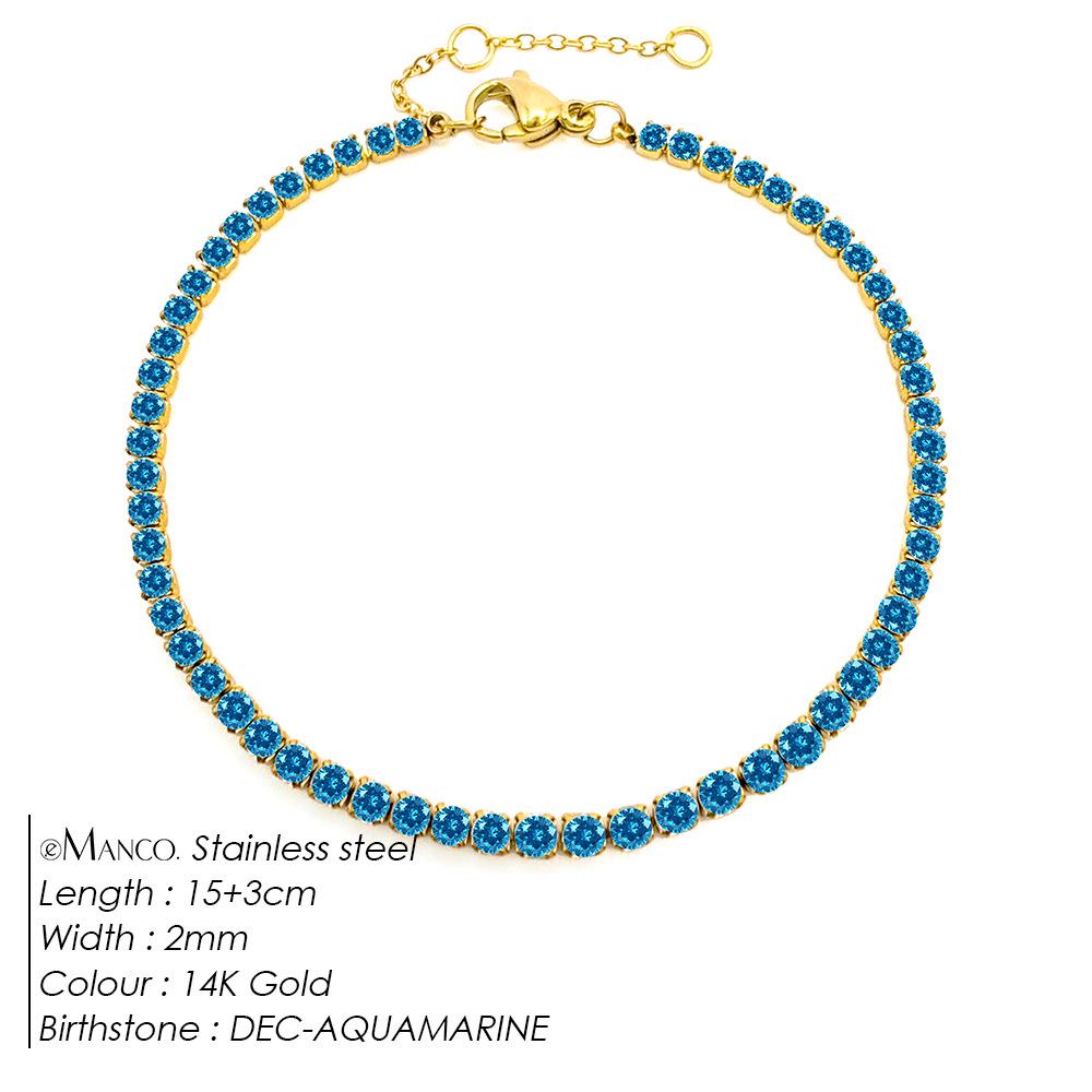 EManco Elegantes Geburtsstein-Tennisarmband mit Zirkonia-Diamanten