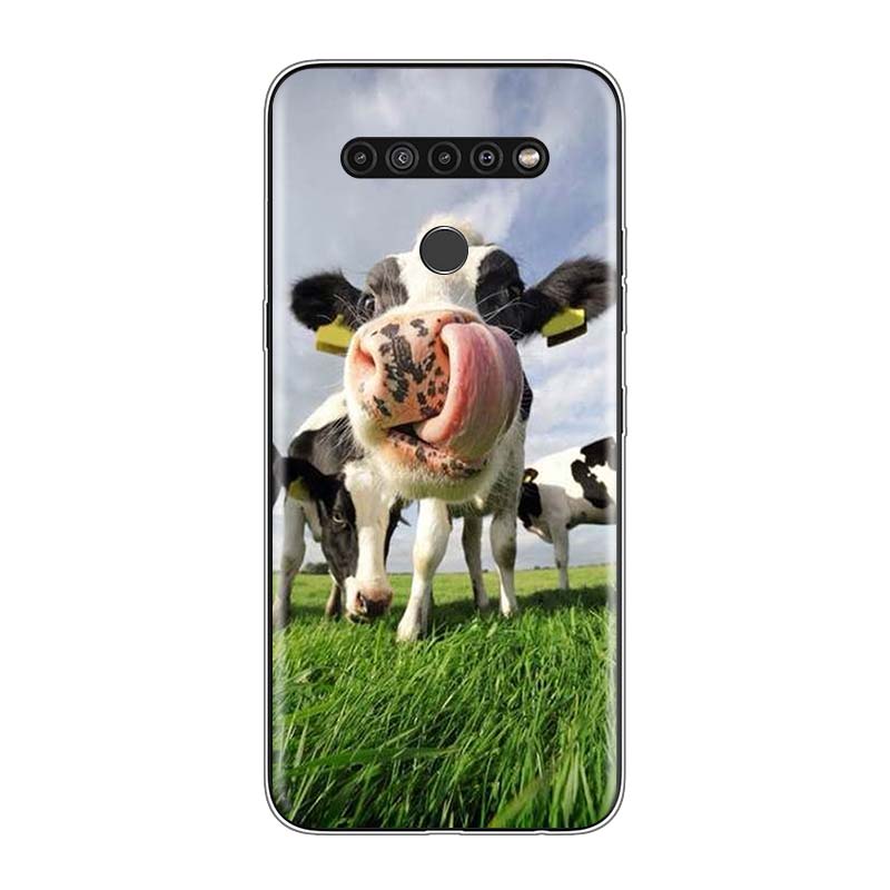 Cute Animal Cow For LG V60 V50S V50 G8X G8S G8 G7 ThinQ 5G K61 K51S K41S K30 K20 Q60 Q9 Soft Phone Case