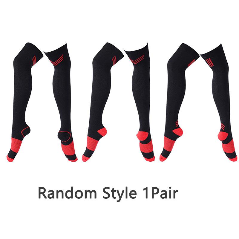 1 Paar Stil Zufällig Über Knie Laufen Herren Damen Kompressionssocken Für Fußball Anti-Ermüdung Schmerzlinderung Kompressionssocken Unisex