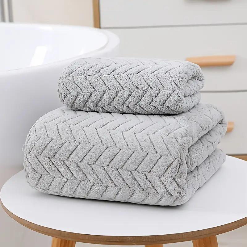 Coral Fleece Absorbent Bath and Face Towel Set for New Home Bathroom