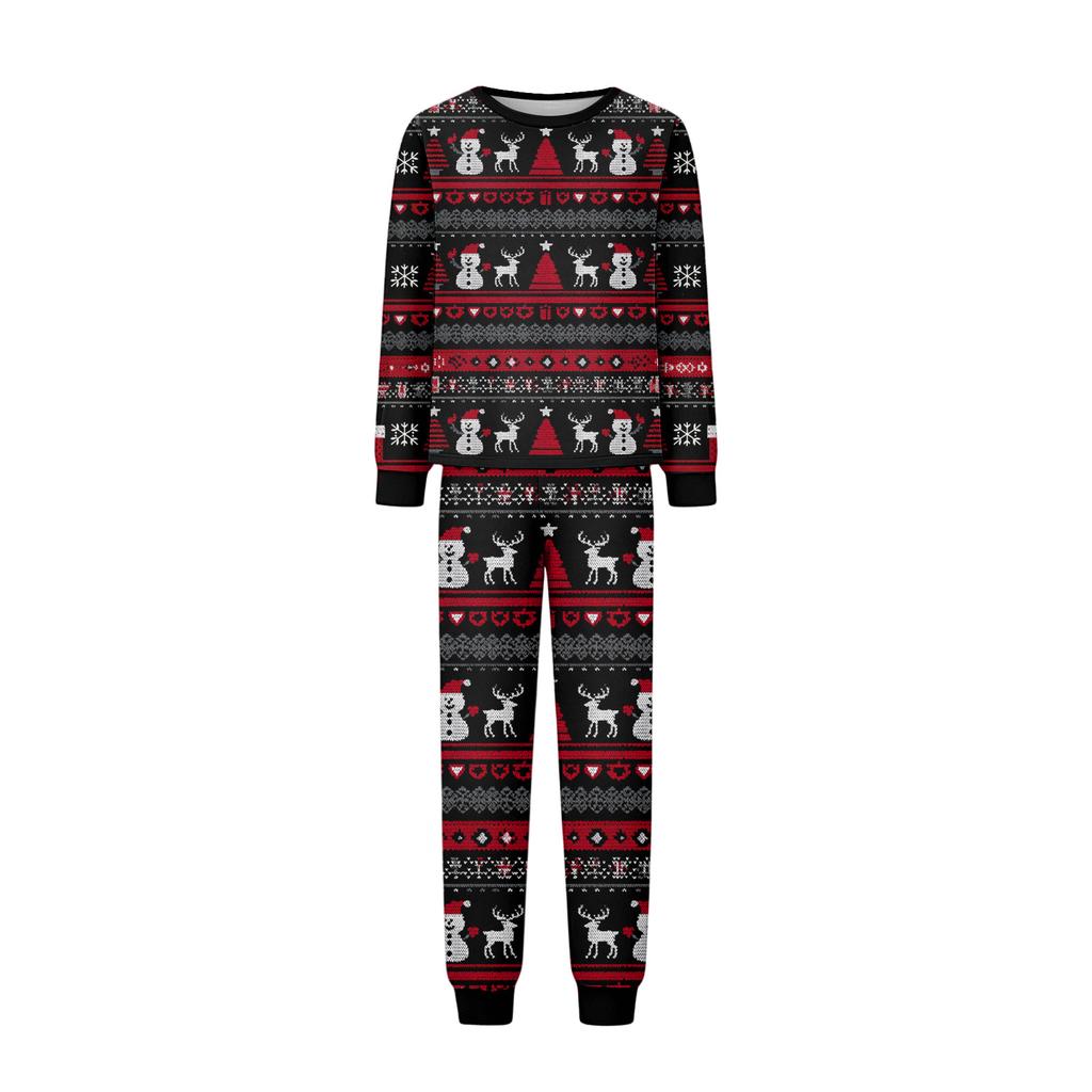 Christmas Printed Matching Family Pajama Set for Parents and Kids Holiday Wear