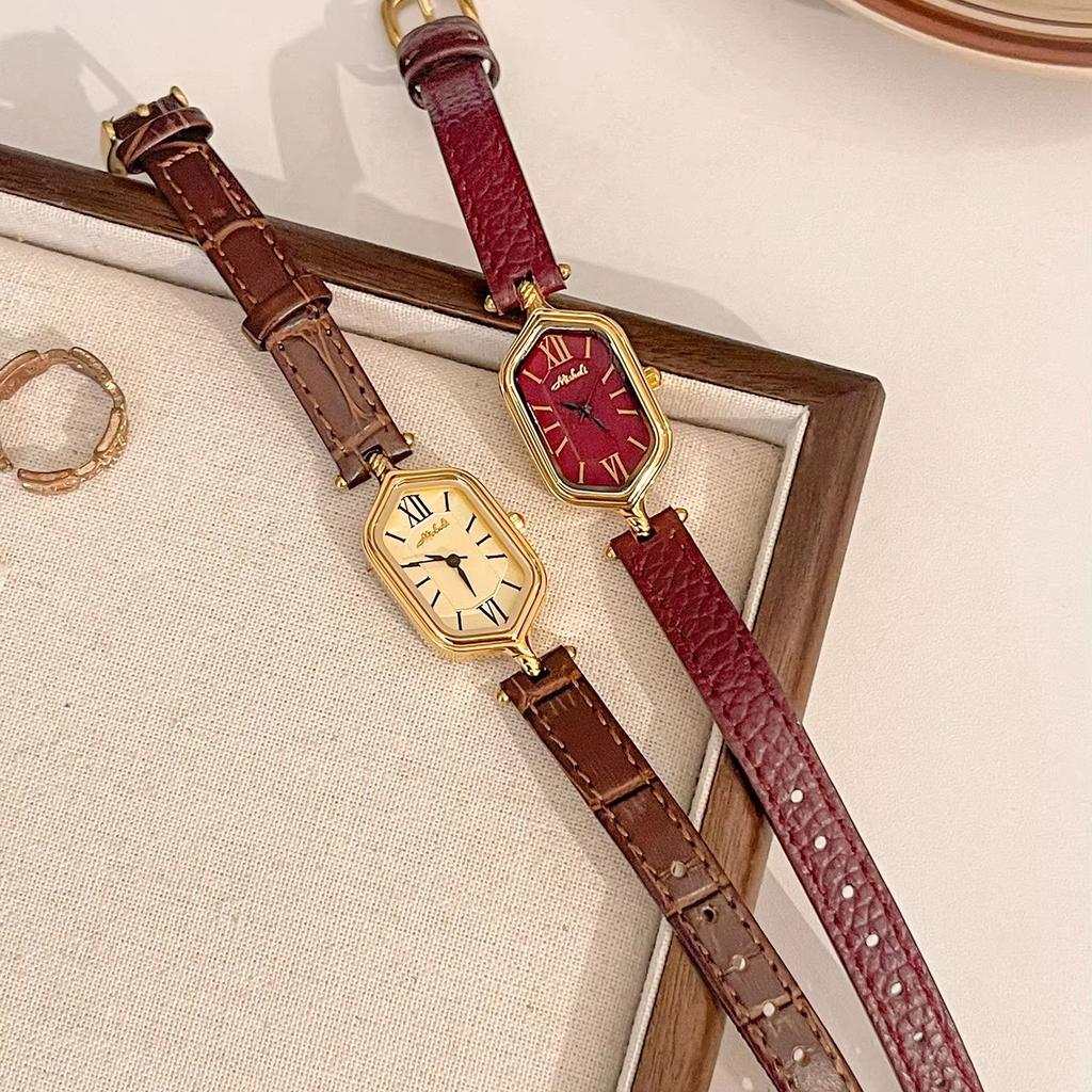 Vintage Roman Digital Luxury Watch for Women, Waterproof Leather Strap, High Quality Elegant Quartz Women's Watches Gift Clock