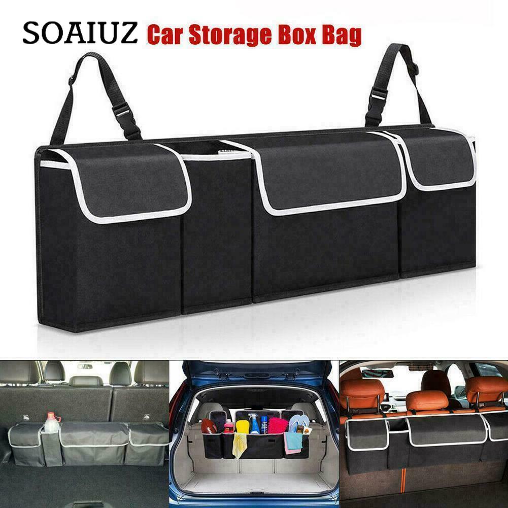 High Capacity Car Boot Back Seat Trunk Storage Bag Organizer Pocket Waterproof Oxford Storage Box Organizer Stowing Tidying Interior Accessories