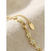 French-style fresh blue oil-drip small flower spliced bracelet, plated with 18k real gold, elegant and sweet hand accessory