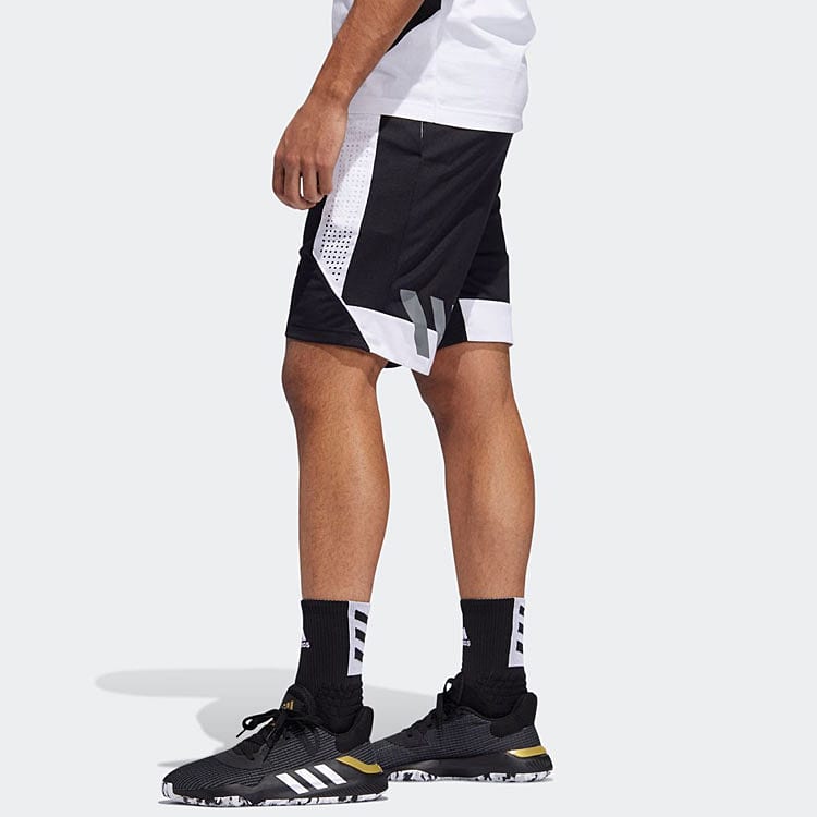 adidas Basketball Shorts Men's Black Moderate Straight Fit Pants DZ5819