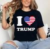USA Flags Heart I Love Trump T-Shirt