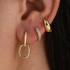 3 Pcs Exquisite Zircon Heart Earrings Set for Women Fashion Gold Plated Unique Cartilage Earring Piercing Daily Jewelry Gifs New
