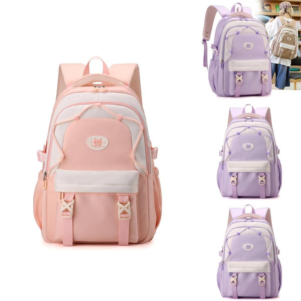 Spacious And Lightweight Nylon Backpack For Middle School Boys And Girls In Trendy Colors