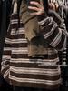 Xiao Wang's 8512 Winter Korean Style Plus Size Striped Pullover Sweater