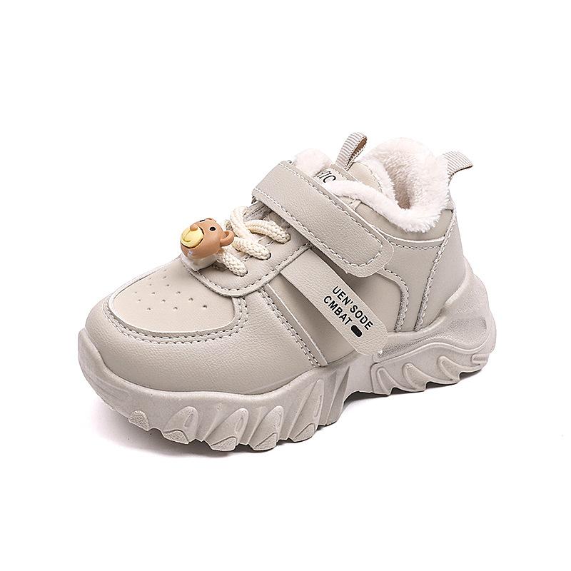 

Новая зимняя мода Универсальные мальчики и девочки Плюс бархат Теплые Мягкая подошва Удобная спортивная обувь 32 бежевый