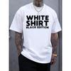 European Size Men's Vintage Workwear T-Shirt - Distressed Letter Print Soft Round Neck Short Sleeve Suitable for Tennis, Padel, Pet Owners