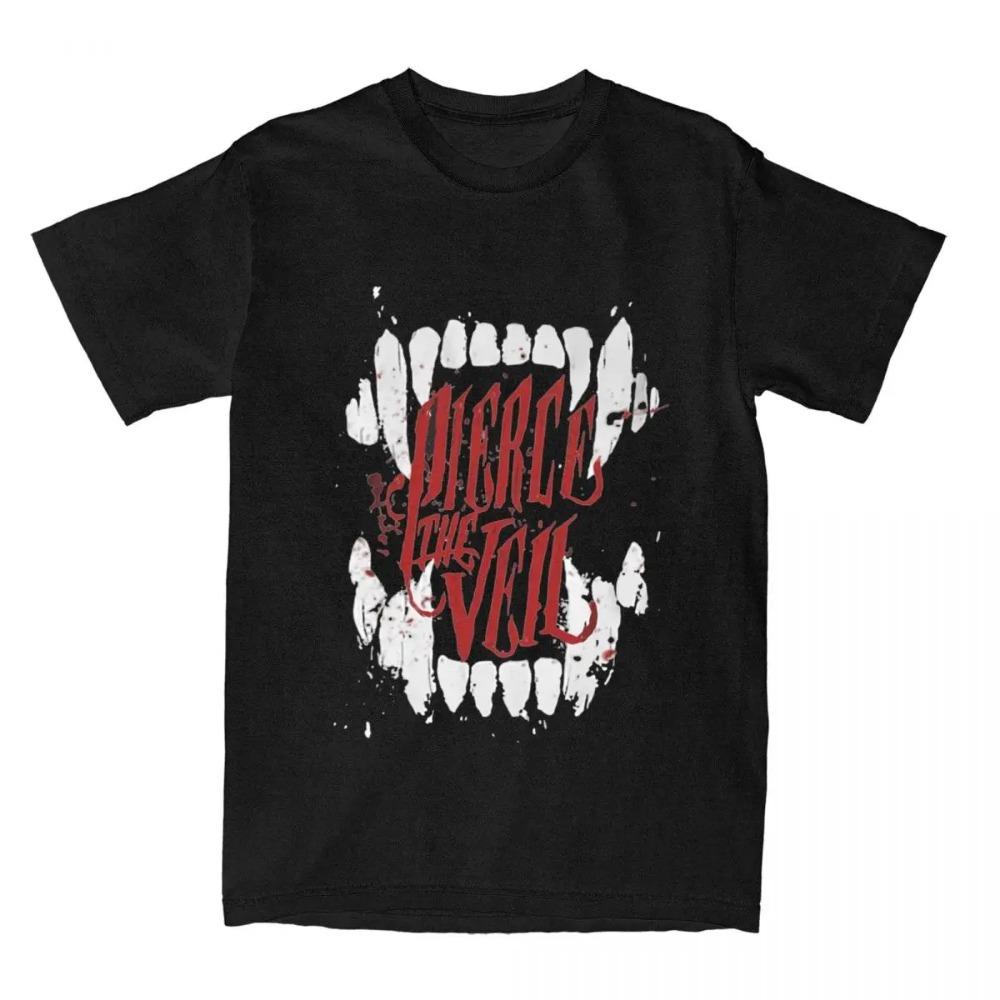 Футболки с принтом группы Pierce The Veil Уличная одежда Универсальные С коротким рукавом Графические Мужские Женские Стильные Харадзюку Винтажные Унисекс Топы M