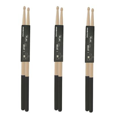 East Leaf Drumstick Maple Beginner Drum Practice 5A Wood Chip Teardrop Set of 2 3 Set Black Non-slip