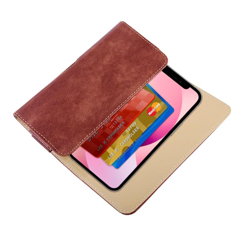 PU Leather Universal Phone Pouch Sewing Process Mobile Phone Holder  Man Belt Clip