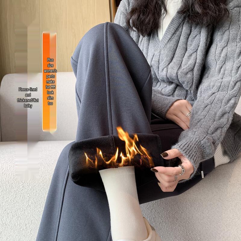 

Hstyle Women s Fleece-Lined Wide-Leg Pants 2XL