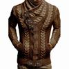 Herren S Hoher Hals Knopf Strick Cardigan Pullover Lässig