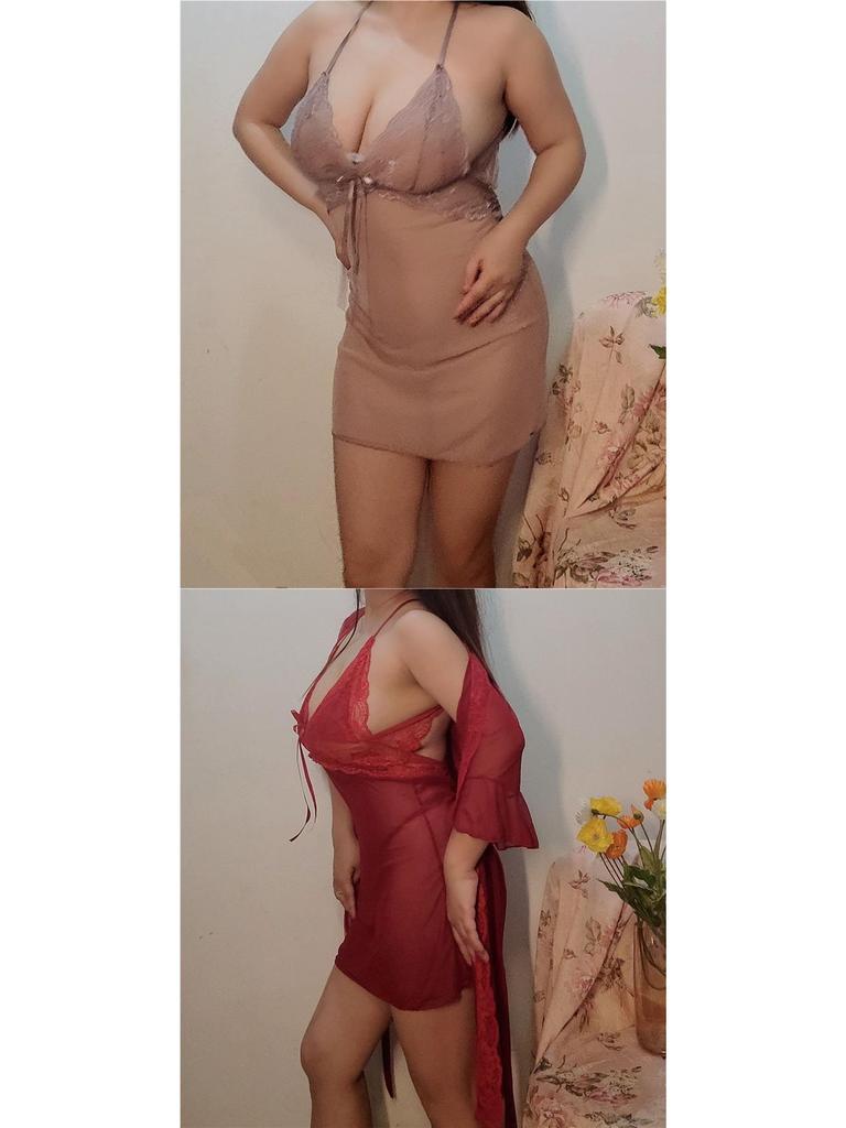 Plus Size Lace Camisole & Sexy Sheer Nightgown Lingerie Set