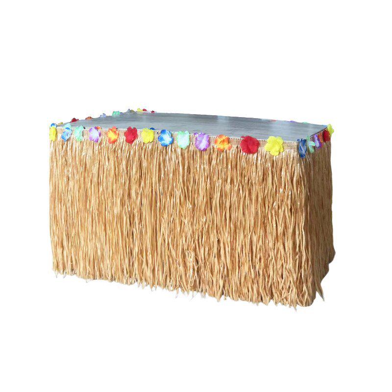 Hawaiian Straw Table Skirt for Party Decoration, 275cm x 75cm
