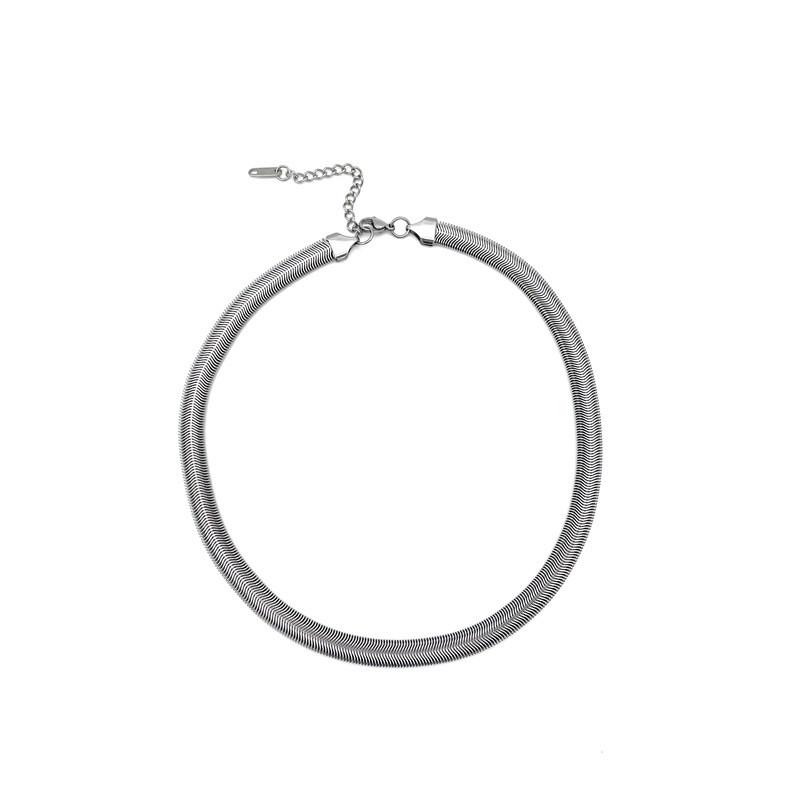 Titanium Steel Geometric Choker Necklace For Men Women Cool Minimalist Jewelry