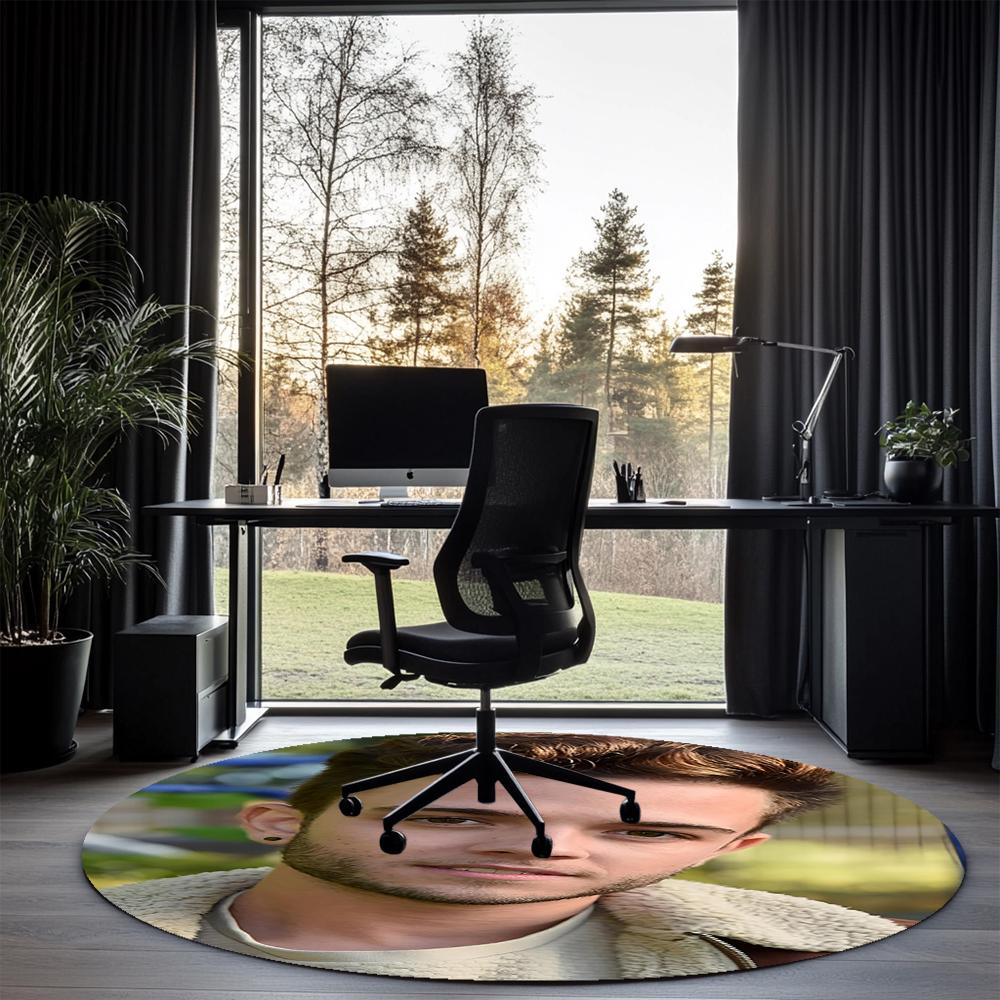 Luca Hanni Printed Round Rug Carpet Chair Rug Area Rug Entryway Doormats,for Office Chair Living Room Bedroom Kitchen Room.