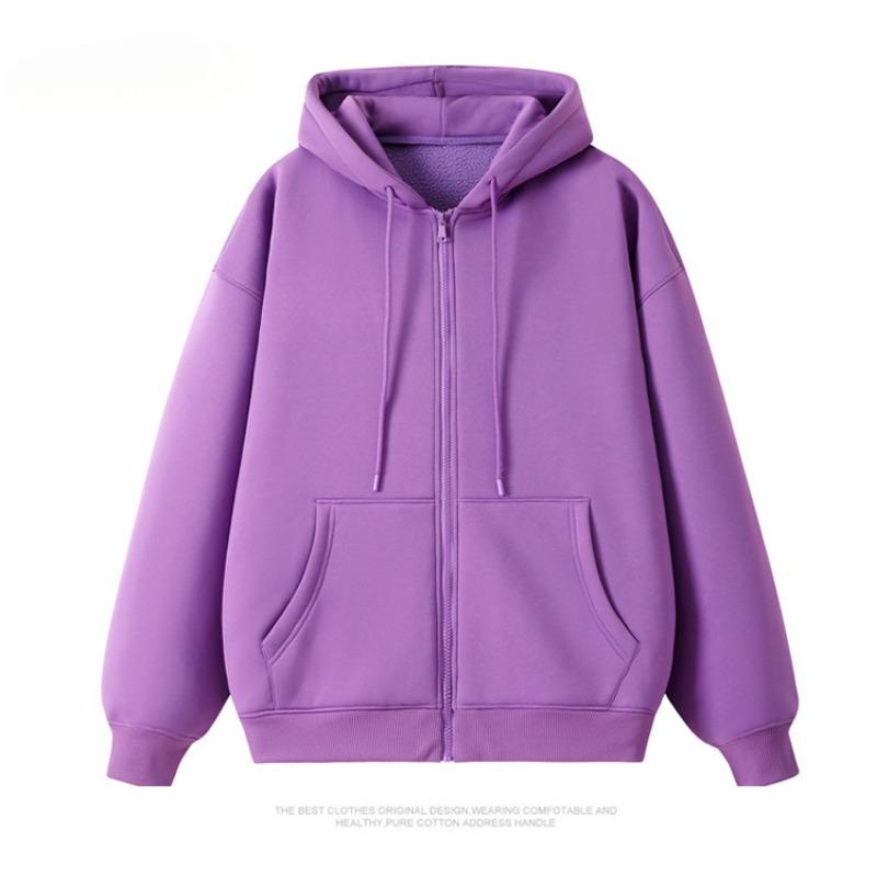Cardigan Hooded Sweater Solid Color Sweater Male Version Long Sleeve Hooded Top Solid Color Long Sleeve Drawstring Sweater