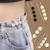 Leak Proof Metal Brooch Imitation Pearl Waist Buckle Creative Dress Brooch Waist Tightening