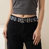 Metal Buckle Star Hole Sequin Belt Double Grommet Hole Trouser Decor Decoration  Dress Decor