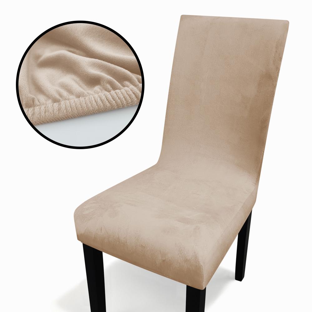 Coprisedie Invernali in Morbido Velluto Spesso Monocolore Coprisedile per Sedia Elasticizzato Coprisedia per Sala da Pranzo Ufficio Banchetto Ristorante