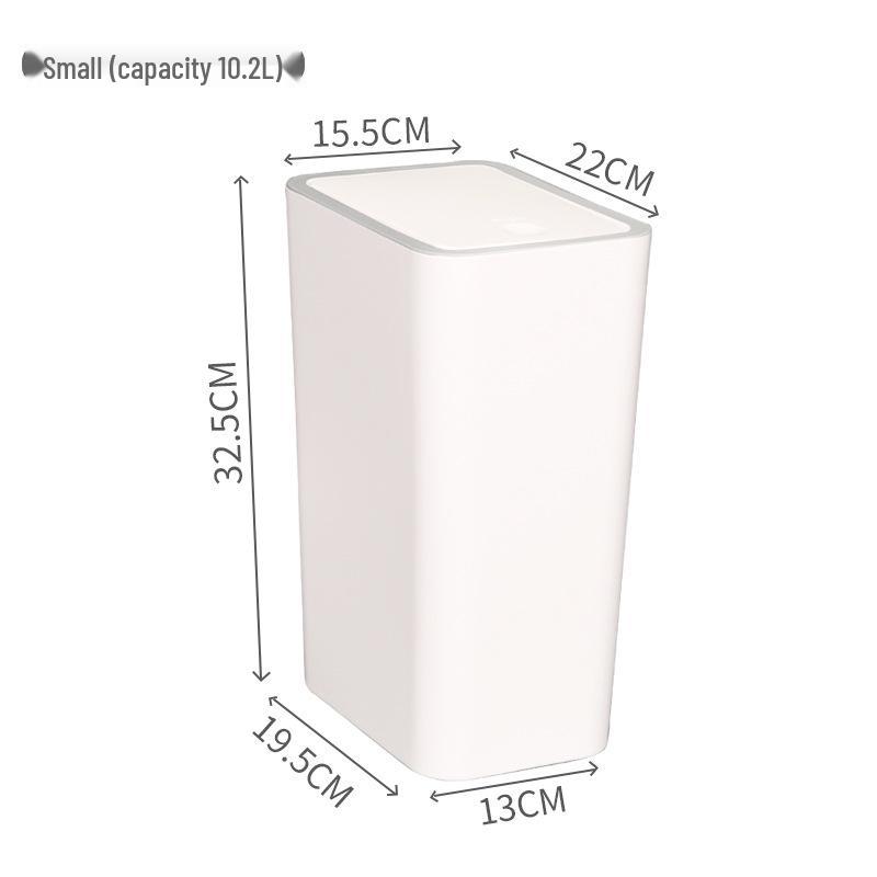Press-Type Large Capacity Trash Can with Lid for Living Room, Kitchen, Bathroom, or Toilet - Hands-Free Operation