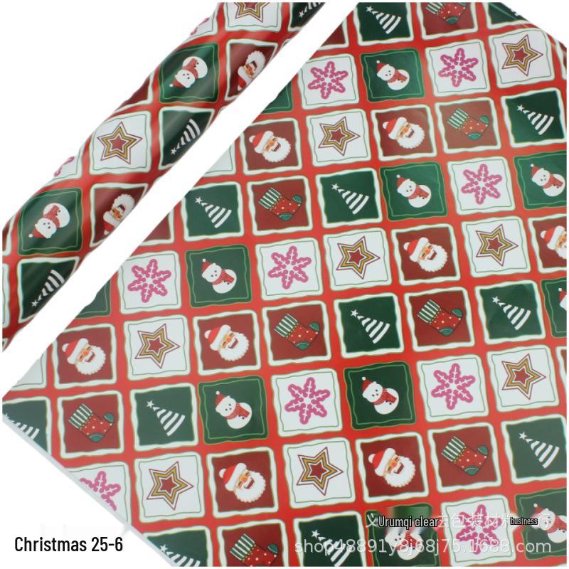 Holiday Gift Wrapping Paper Set: Cartoon Christmas & New Year Design with Tissue Paper