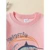 European Sizes Crew Neck Fashion Sweatshirt with Swordfish Jumping Over Ocean Waves, Autumn Winter Long-Sleeved Top for Young Girls.