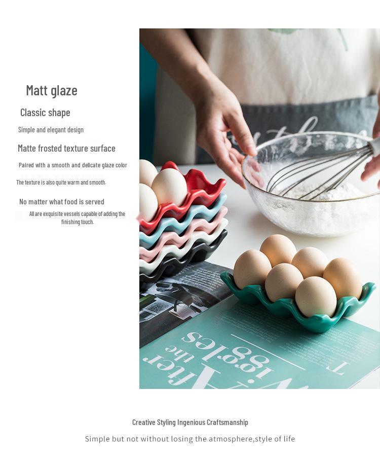 Ceramic Egg Holder Tray for Kitchen Tableware Supplies