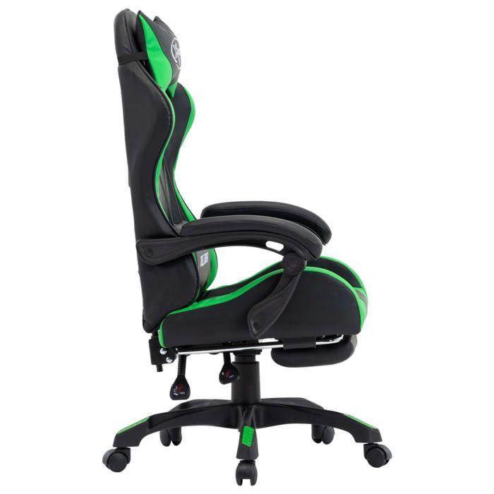 VidaXL Gaming Armchair with Footrest Reclining Chair Computer Armchair Work Office Indoor Green and Black 287989