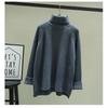 Fashionable Loose Knitted Sweater for Women with High Collar Autumn Outfits Tops