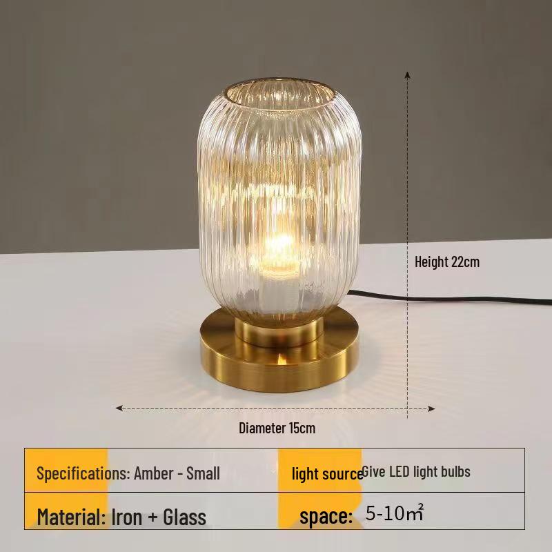 Nordic Minimalist Glass Desk Lamp - Modern Retro Bedside Light