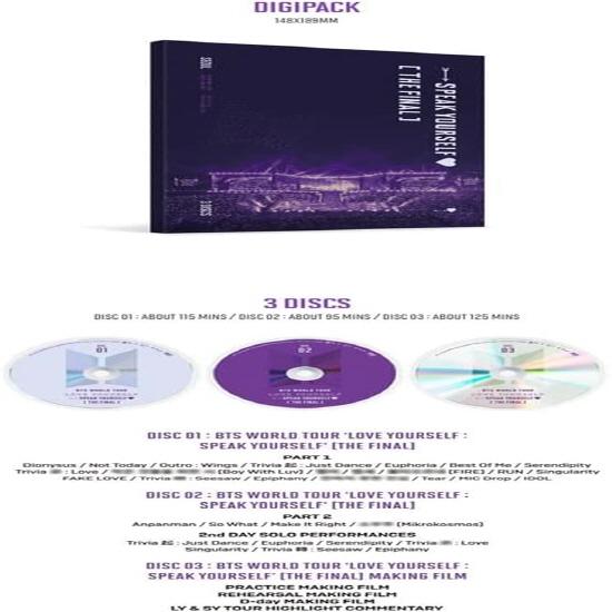 (2 GIFT) BTS - WORLD TOUR + LOVE YOURSELF SPEAK YOURSELF THE FINAL + DVD Ver.