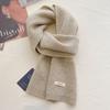 Womens Mens Pure Wool Scarf Winter Warm Solid Color Knit Neckwear Couples