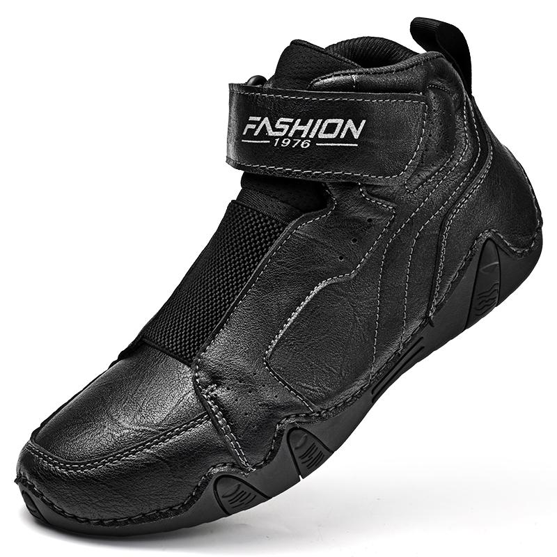 

Модные кожаные модные низкие ботинки для мужчин, универсальная мужская повседневная обувь, роскошные брендовые мужские удобные ботильоны, нескользящая обувь для ходьбы 48 чёрный