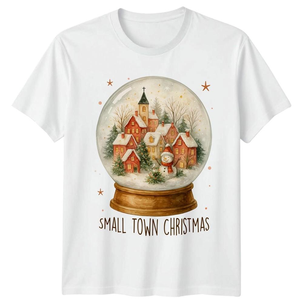Small Town Christmas Snow Globe Winter Village Holidays Unisexs TShirt Unisexs Tee S
