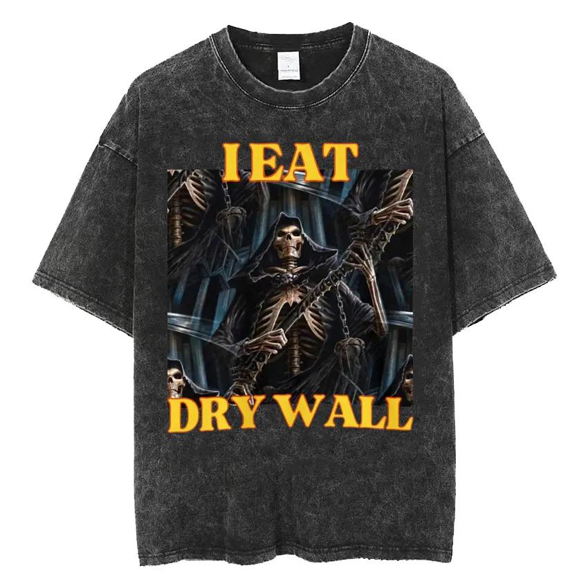 Tricou Meme Schelet Autism Amuzant Craniu Umor Mânecă Scurtă Tricouri Bărbați Femei Vintage Spălat Supradimensionat Bumbac Tricou