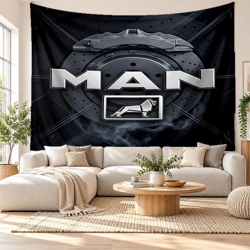 man truck Wall Tapestry, Soft Fabric Wall Hanging, Decorative Backdrop For Bedroom Home Wall Art