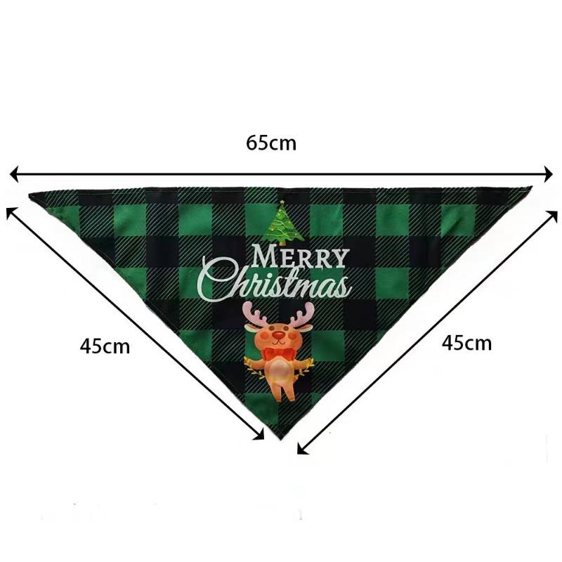 Christmas Wrapped Pet Small Medium and Large Dogs Cats Teddy Triangle Towel Mouth Scarf