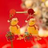 Jewelry Elk Pendant Cat Xmas Earrings Studs Fashion Quicksand Dangle Earrings  New Year