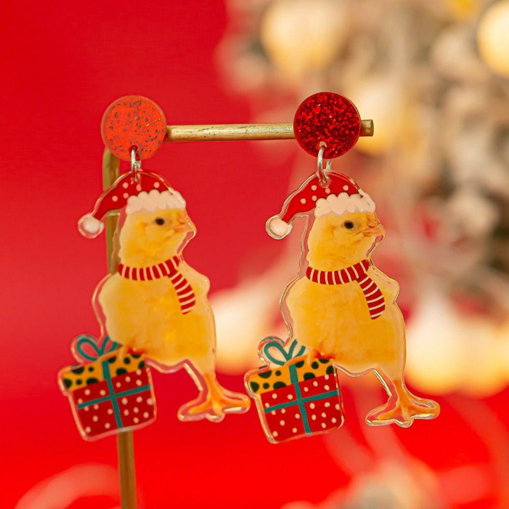 Jewelry Elk Pendant Cat Xmas Earrings Studs Fashion Quicksand Dangle Earrings  New Year