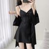 Solid Color Sexy Pajamas Women's Ice Ribbon Chest Pad Suspender Pajamas 1011 New Silk Loungewear Available