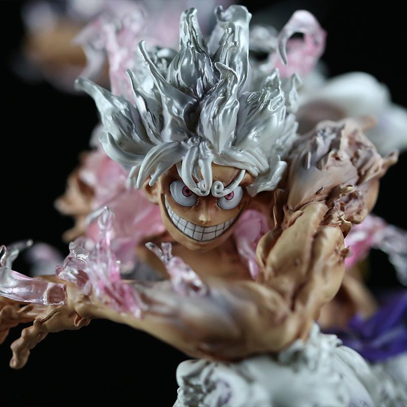 One Piece Anime Figures 22cm Iron Curtain Battle Damage Gear 5 Nika Luffy Action Figure Statue Model Toys Doll Ornaments Gifts
