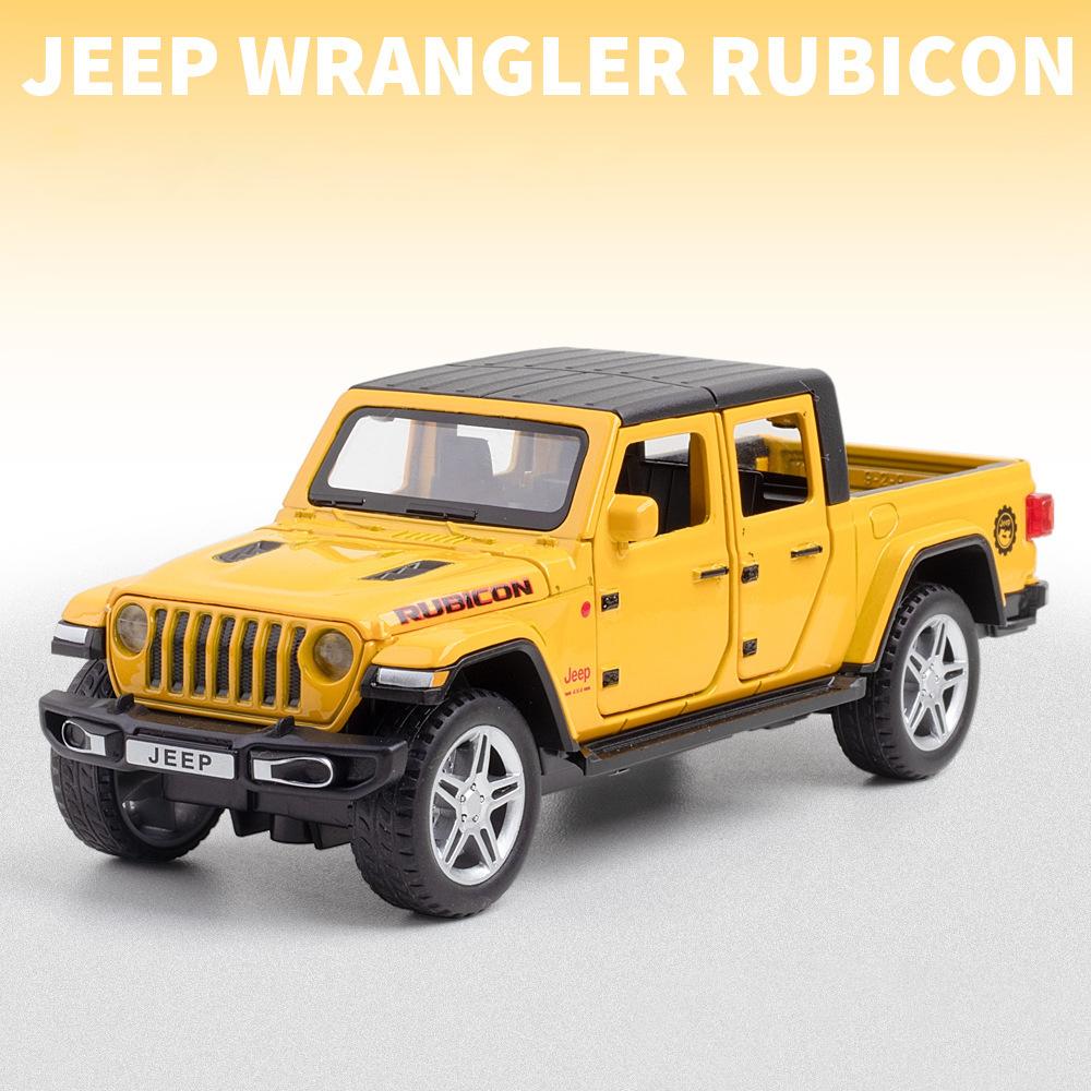 Schaal 1/32 Jeep Wrangler Gladiator pick-up truck, legering automodel gegoten metalen speelgoed terreinvoertuigen met geluid en licht collectie kindercadeau