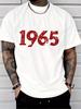 Navy Mens Summer Tee Distressed 1965 Birth Year Print Short Sleeve Casual Top Birthday Outfit For Men Born 1965 Street Wear