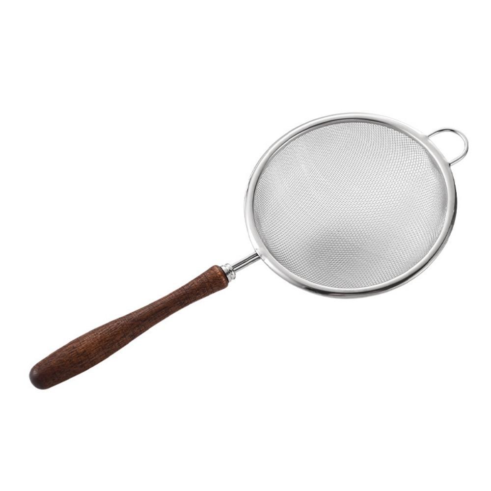 Fine Mesh Soy Milk Filter Spoon Walnut Wood Handle Juice Strainer Tea Strainer  Milk Tea S-Filter Spoon